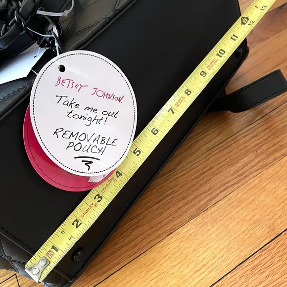 FIRM. Rare BETSEY JOHNSON Skull Tote. Matte Black Shoulder Crossbody Bag - Picture 9 of 12